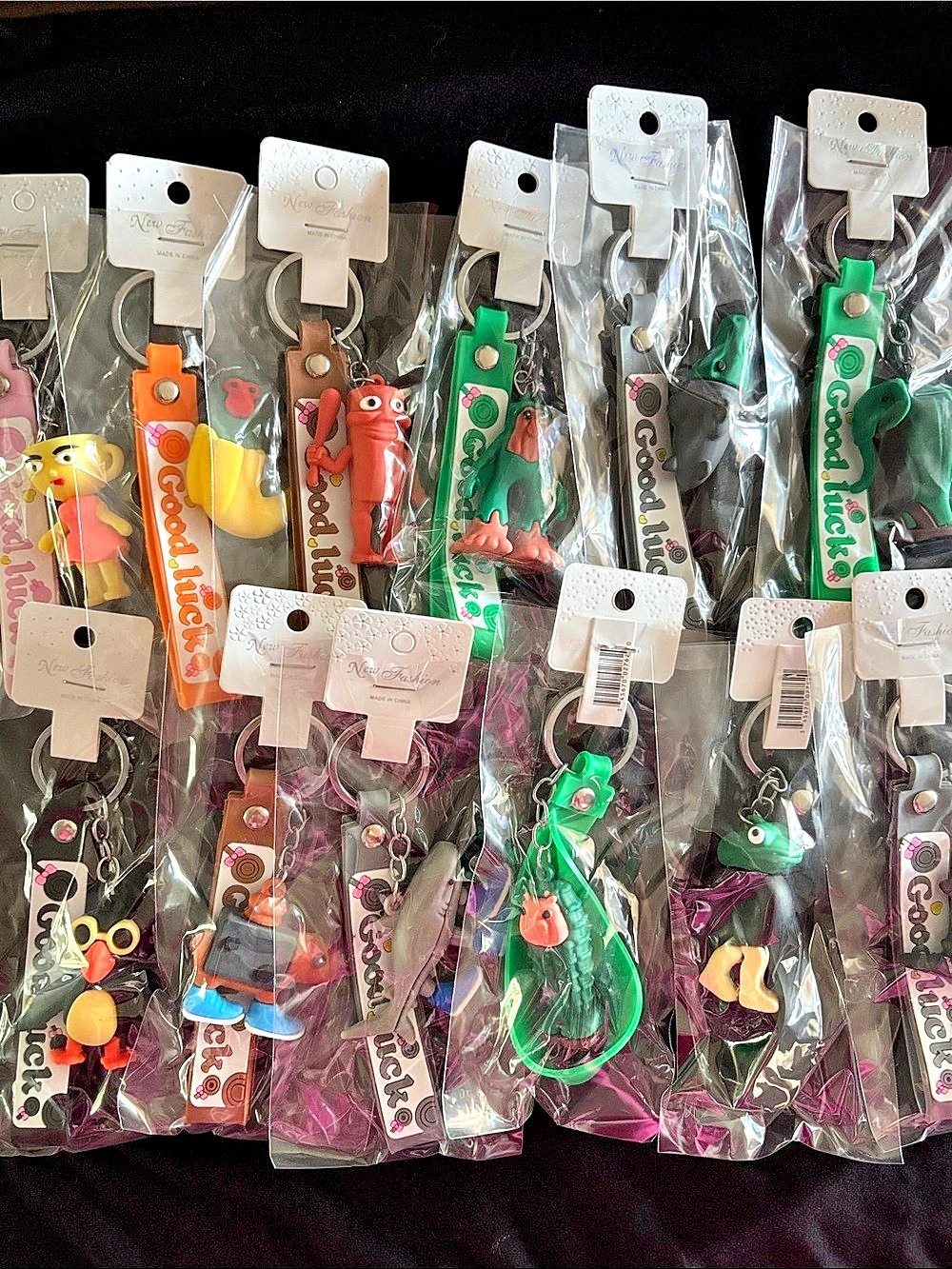 Character Brainrot Keychain Bag Charm Lot of 12 with Removable Strap